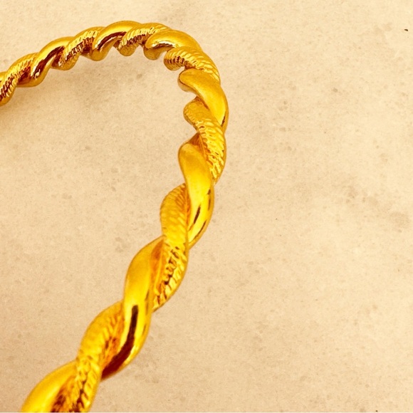 Vintage Monet Cuff Bracelet Gold Tone Signed Estate Jewelry Bundle of 2 - Picture 6 of 11